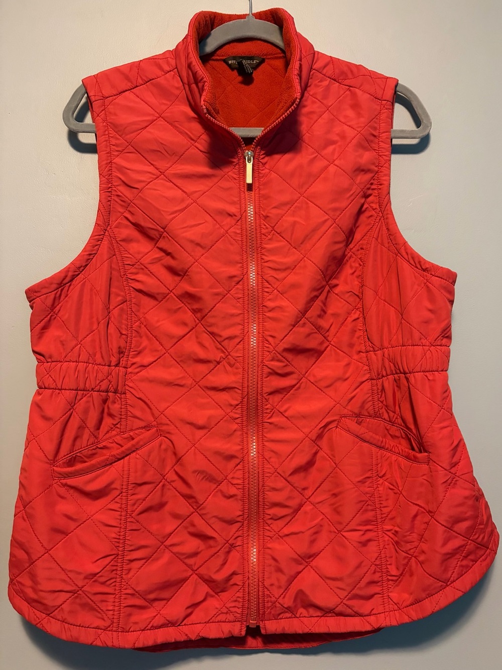 Bit & Bridle Coral Red Quilted Sleeveless Vest
